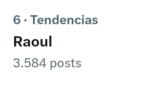 <a href="/raoulvazquez/">RAOUL</a> en tendencias de nuevo. Alguien lo dudaba? Raoul Ganador