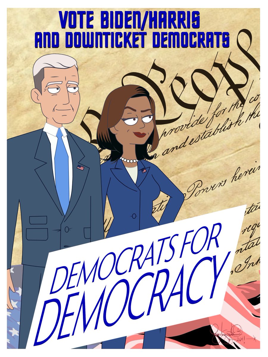 TheMayorOfThere's tweet photo. #DemocratsForDemocracy wholeheartedly support the re-election of @JoeBiden and @KamalaHarris along with all the #DownticketDemocrats! We even have a cool poster! https://t.co/SkvBlZvEUh