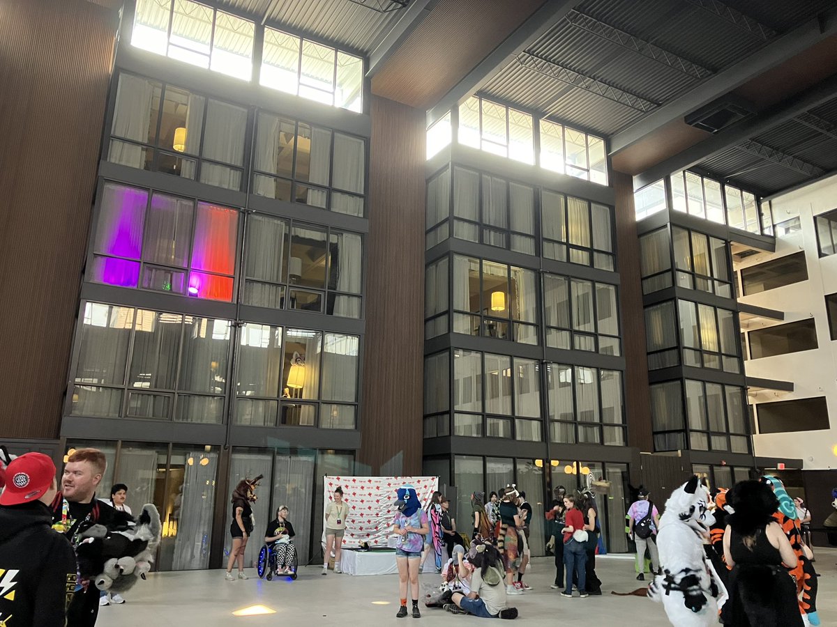 SampsonWoof's tweet photo. Just got to #FUREH2024 Man, is it ever hot outside. Nice and cool in the atrium though. https://t.co/ZRFRu9Gn2o