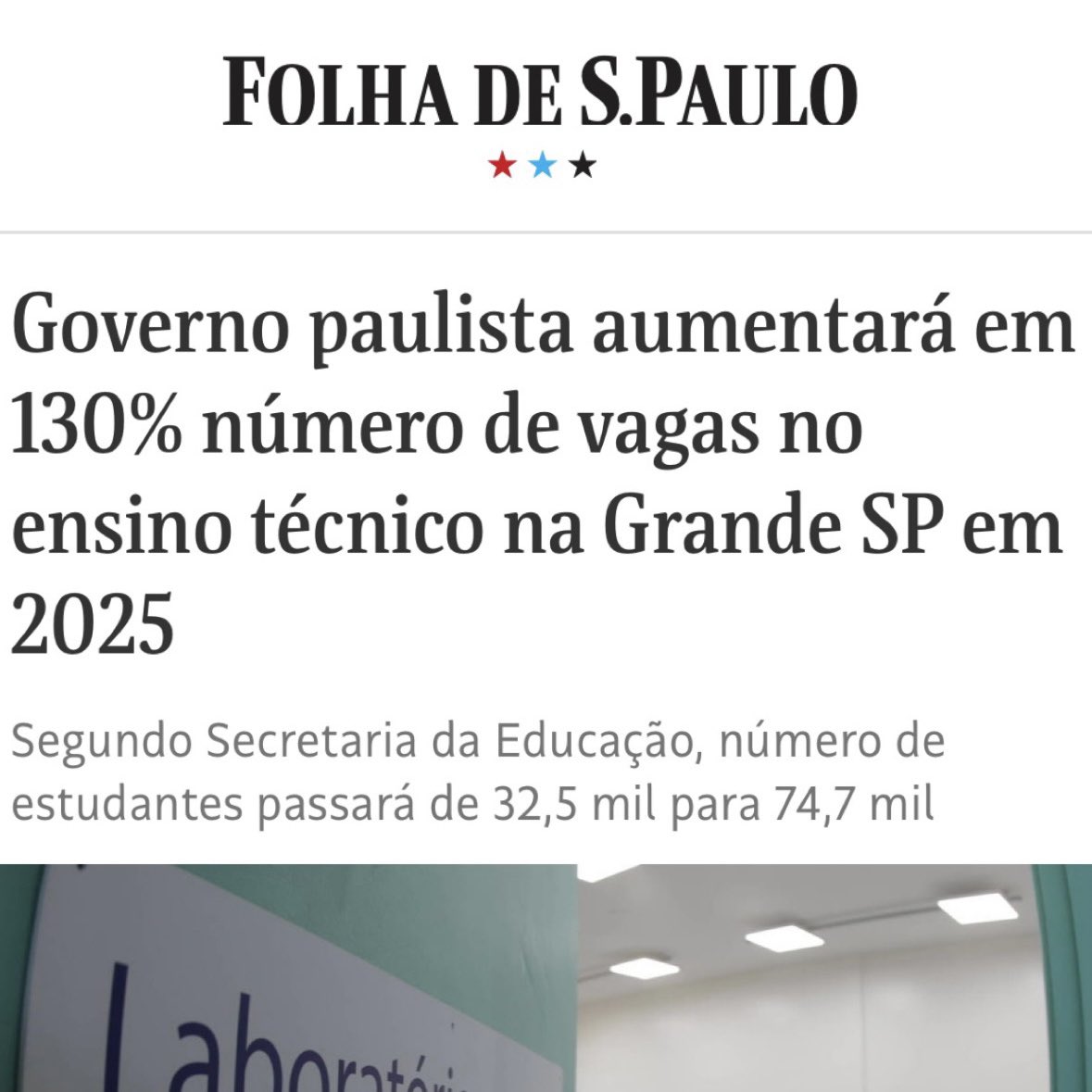 tarcisiogdf's tweet photo. Investir em educação é o caminho pra pavimentar o futuro. Ampliamos em 130% o número de vagas no ensino técnico na rede estadual de São Paulo e com isso vamos garantir que nossos jovens saiam da escola com as ferramentas certas para terem sucesso no mercado de trabalho. Saltaremos de quase 72 mil alunos matriculados para cerca de 170 mil! Nosso compromisso com a educação profissional para que os alunos da rede estadual sigam na direção certa.
