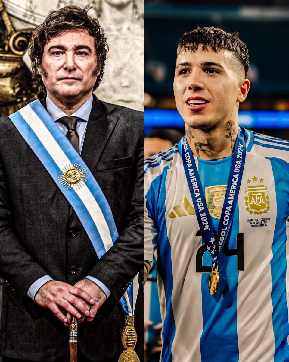 AtaqueFutbolero's tweet photo. ⚠️🇦🇷 Javier Milei llamó por teléfono a Enzo Fernández y lo RESPALDÓ, en medio de las críticas que recibió por los cantos a los franceses.

[@JonHeguier - @eldestapeweb] https://t.co/u3lgo7jLZh