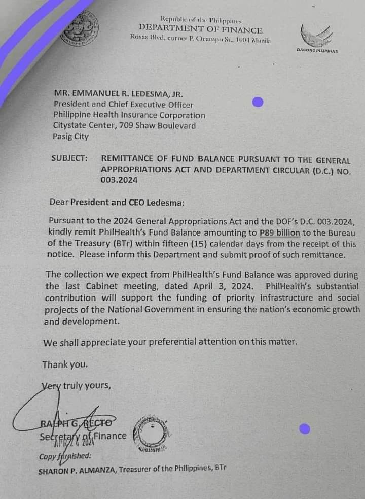 AlexBNFC's tweet photo. Kaya pala pinalitan ni Bobong Marcos Jr. si Ben Diokno as Secretary of Finance dahil hindi papayag si Diokno sa mga hocus pokus na ganito! 

Pera ng mga miembro ng PhilHealth yan mga hayop kayo! Hindi niyo pwede impamudmod sa mga pobre 'yan! https://t.co/PTTMQgJCkk