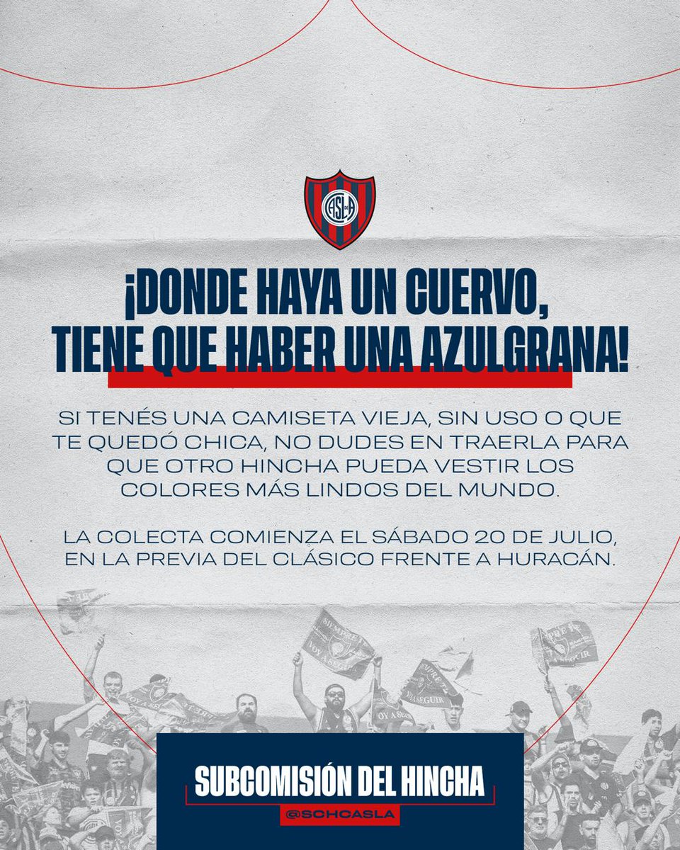 Debido a que mañana en el horario que vamos a recibir las camisetas estara lloviendo, levantamos los puestos de Perito Moreno y de Av Varela.

Quedando solo dos. Confitería Cruz y Parrillas Camping de Pileta.

Ambos de 12 hs a 14 hs.

#SanLorenzo #SchCasla