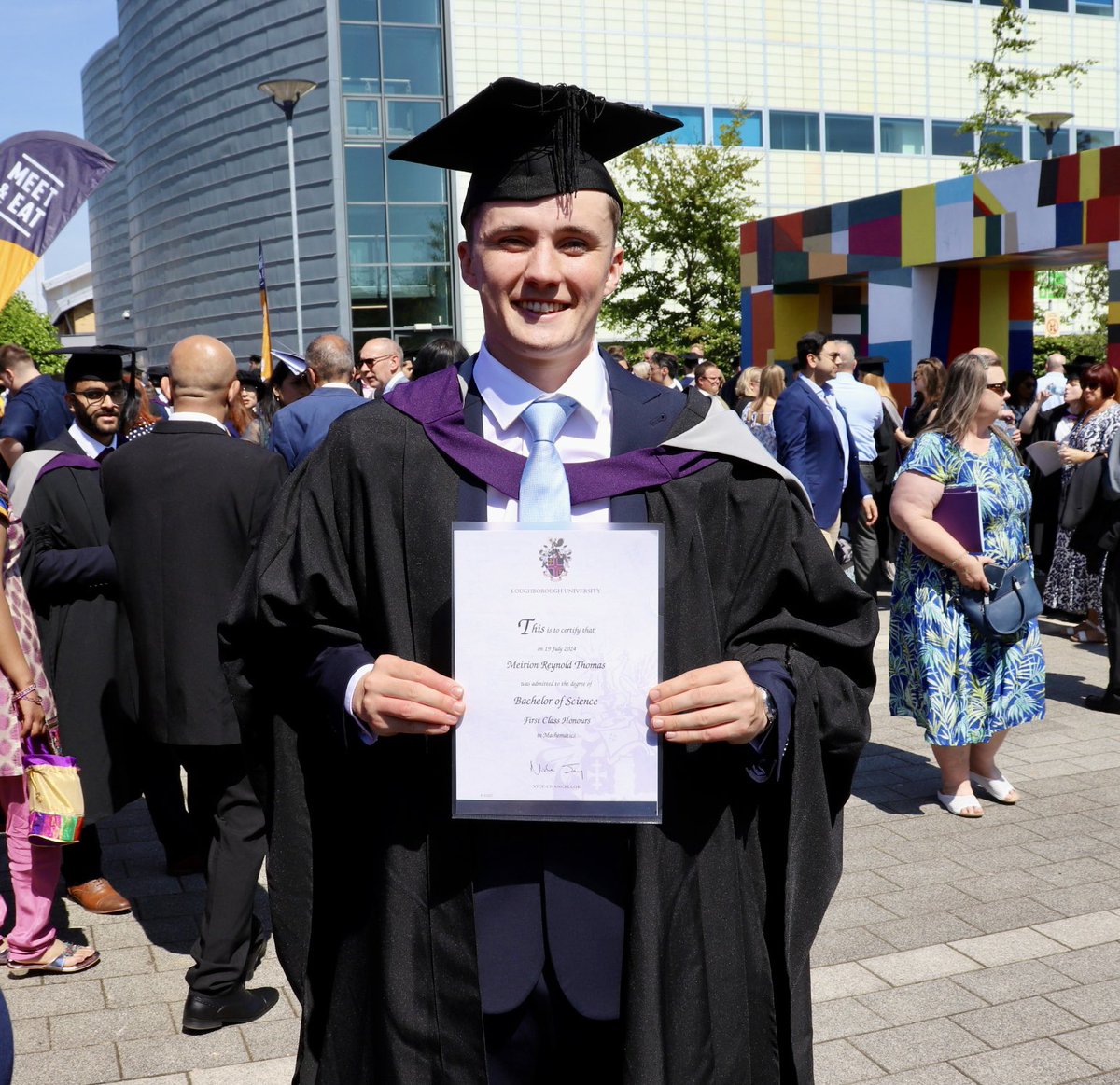 russrthomas's tweet photo. Fantastic day @lborouniversity watching @mei_tommo collect his first class degree in Maths from Chancellor @sebcoe and also receive a Special IMA award too. Proud just doesn’t cut it!!! #LboroGrad @Meismum @EmyrThomas9 https://t.co/CULnvW6sEl