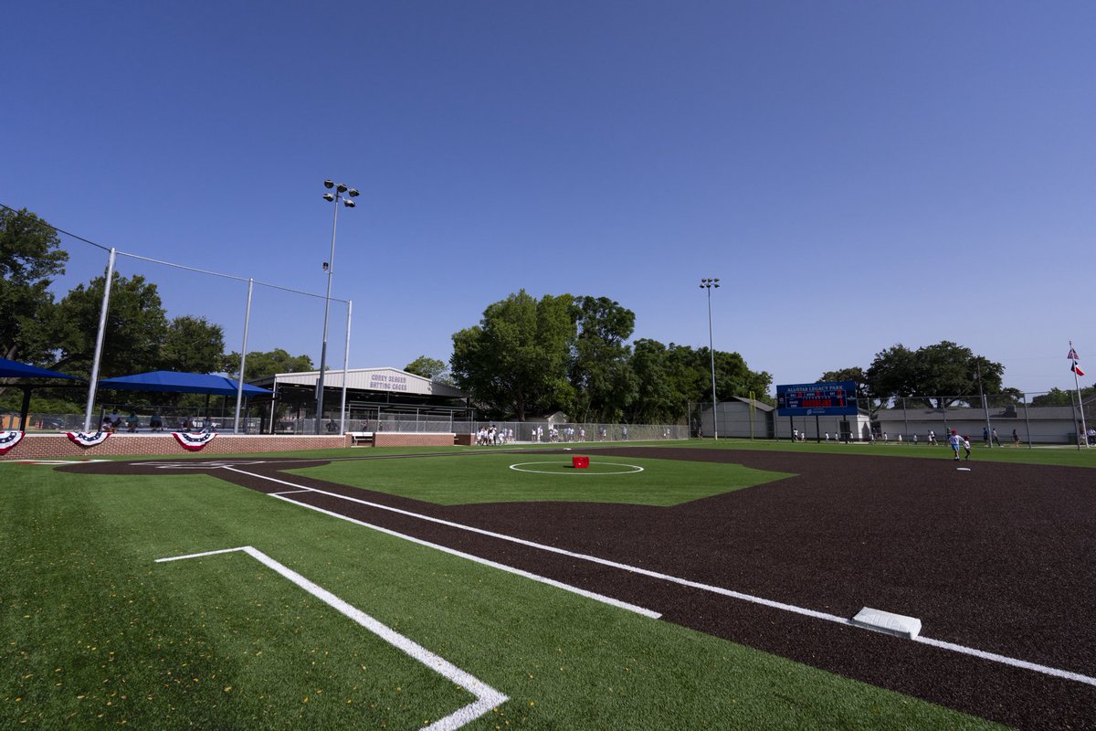 RangersCare's tweet photo. During the 2024 All-Star Week, the @Rangers , @MLB, and several other partners made a combined investment of $7 million into the community!

Here are the highlights of the incredible projects:

All-Star Legacy Field:
•Installed repurposed turf from the 2023 World Series at the Texas Rangers Youth Academy along with new fencing, netting, scoreboards, shade structures over existing bleachers, and brand-new dugouts with help from Jacob and Stacey deGrom.

Boys & Girls Clubs of Greater Tarrant County’s North Fort Worth Branch:
•Installed a brand-new sports court featuring an indoor baseball/softball diamond, cutting-edge STEAM & workforce development areas, and a renovated music studio generously donated by Kane Brown.

The Adaptive Training Foundation “Most Inclusive Workout”:
•Hosted a workout designed for any individual, regardless of age or physical ability, and presented the Adaptive Training Foundation with a mobile training lab, the ATF Battle Wagon.

All-Star Legacy Park:
•Installed turf on two youth baseball fields and built new batting cages at Arlington’s Senter Park with help from Corey and Mady Seager.