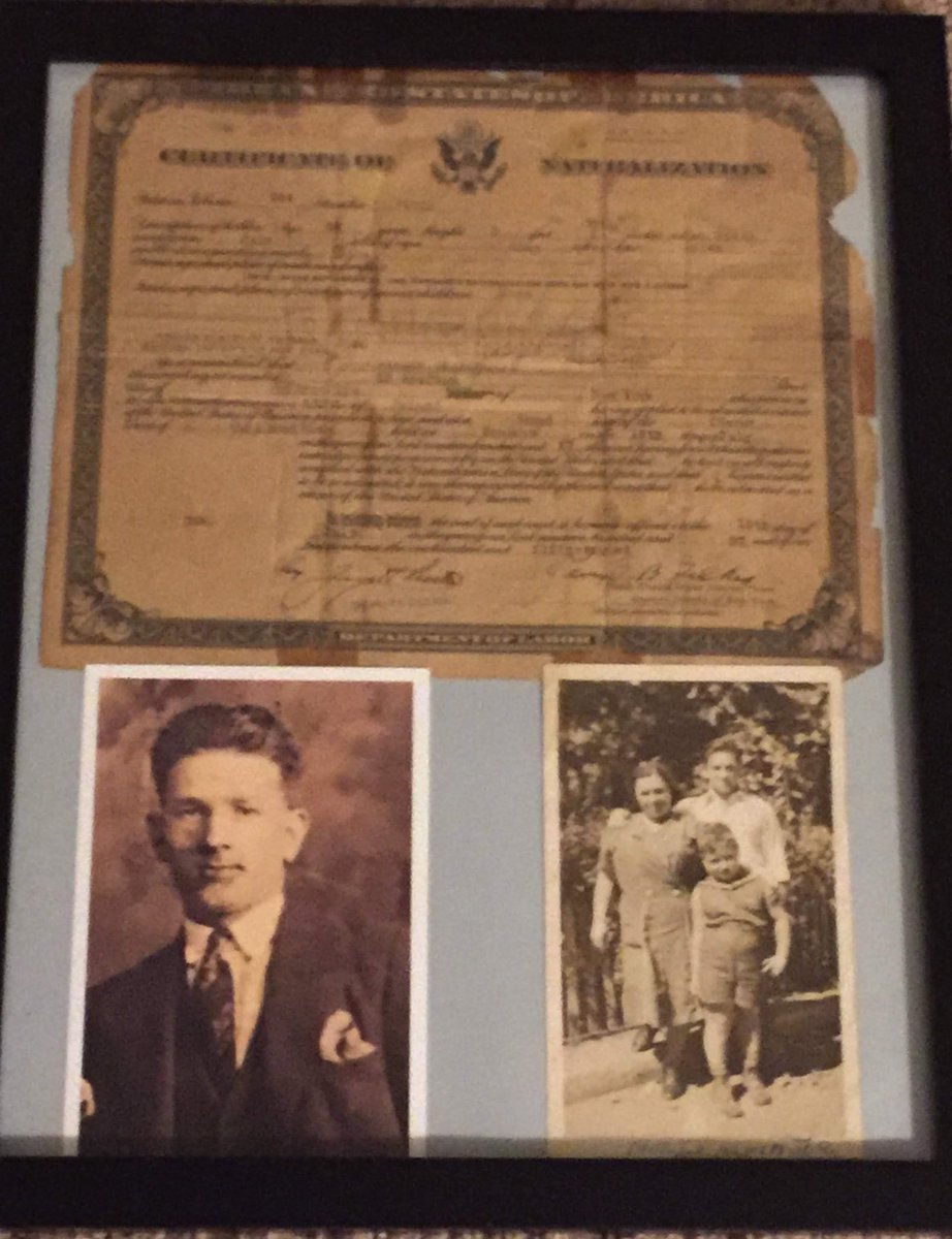 97 years ago today my great-grandfather Joseph Greenland became a citizen of the United States! I’m fortunate to have the original copy of his naturalization certificate, which we found in a box. We had it framed and we now happily have it on display in our home! #Genealogy