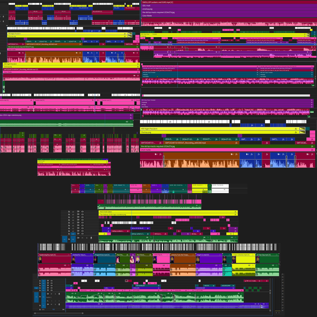 Prest0nT0mpkins's tweet photo. Some timeline porn for the video editors out there. Here's a snap shot from the last two weeks of work #PostChat #timelinetuesday #videoeditor #editing #posttwitter #Editorial #postroduction #comedyeditor https://t.co/RJqFhrLePZ