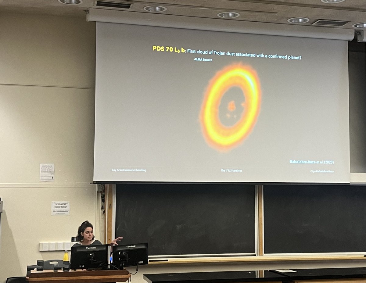 jlillobox's tweet photo. Very nice talk today by my PhD student Olga Balsalobe-Ruza (@OlgaBalsi) at the Bay Area Exoplanet Meeting on her search for the first #exotrojans with direct imaging, radial velocities and transits! Check out her last paper here: https://t.co/NWRxuAlTnV https://t.co/mbVcLJZWxq