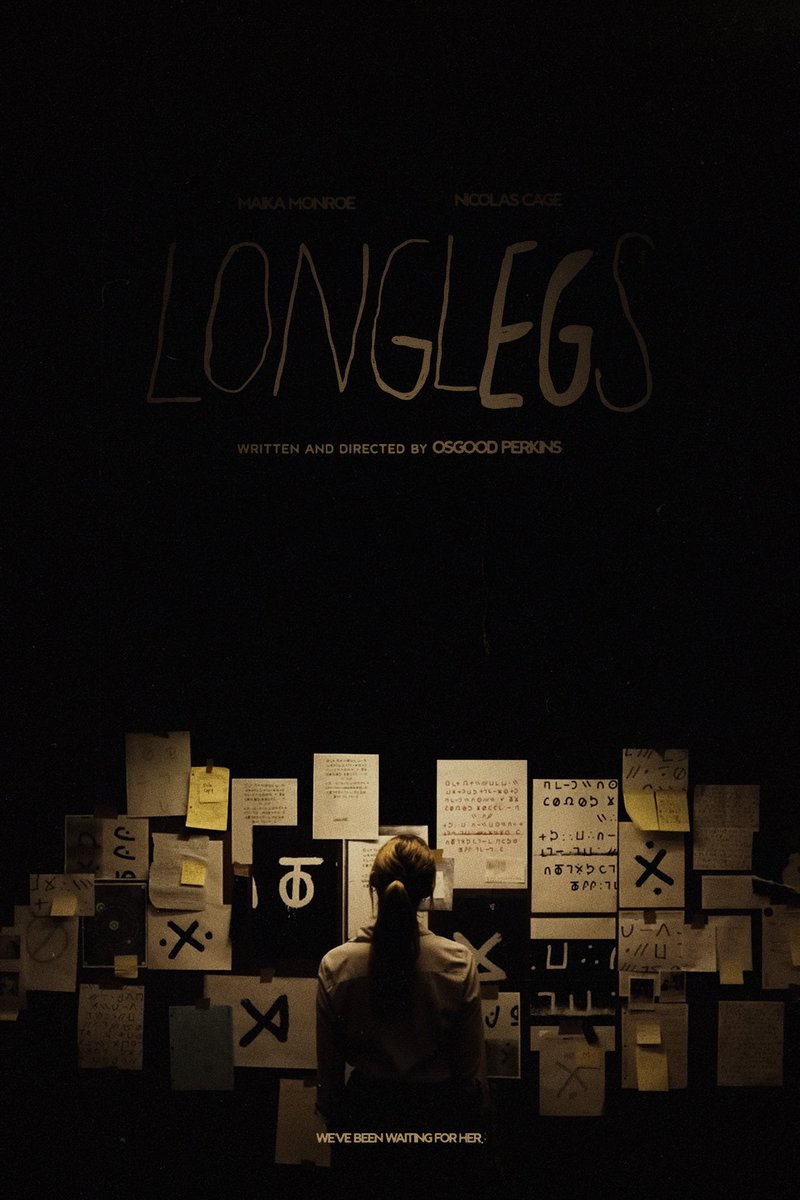 UpDateRelease's tweet photo. #Longlegs 
 I Rated 8/10

السينما يعمها الهدوء والقلق فيلم منفرد مزعج وغريب تشعر وكأن الموسيقى مخصصة لزيادة التوتر اجواء مظلمة والتصوير مثالي جداً ، فريمات تُخلد في ذاكرتك السينمائية ، نيكولاس كيج مرعب بالرغم من قلة ظهوره

هناك منحنى في احداث الفيلم كان بالامكان كتابته بشكل افضل https://t.co/NfoItdYiwM