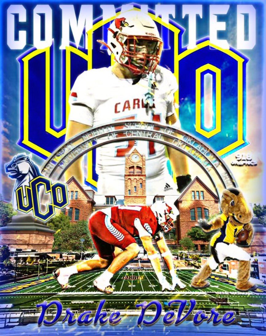 #AGTG blessed to be able to announce my commitment to <a href="/UCOFootball/">Broncho Football</a> on my 18th birthday. Ready to get to work <a href="/Coach_Swanson1/">Cody Swanson</a> #rollchos!!!🔥 <a href="/Coach_TDaniels/">Tony Daniels</a> <a href="/CVilleCardsFB/">Collinsville Cardinal Football</a> <a href="/HunterHaralson/">Coach Haralson</a> <a href="/DeVoredadBrian/">DeVore Boys Dad</a> <a href="/PrepRedzoneOK/">Prep Redzone Oklahoma</a> <a href="/6starfootballOK/">Six Star Football | OKLAHOMA</a> <a href="/littlehead72/">Chief</a> #trainingwithchief