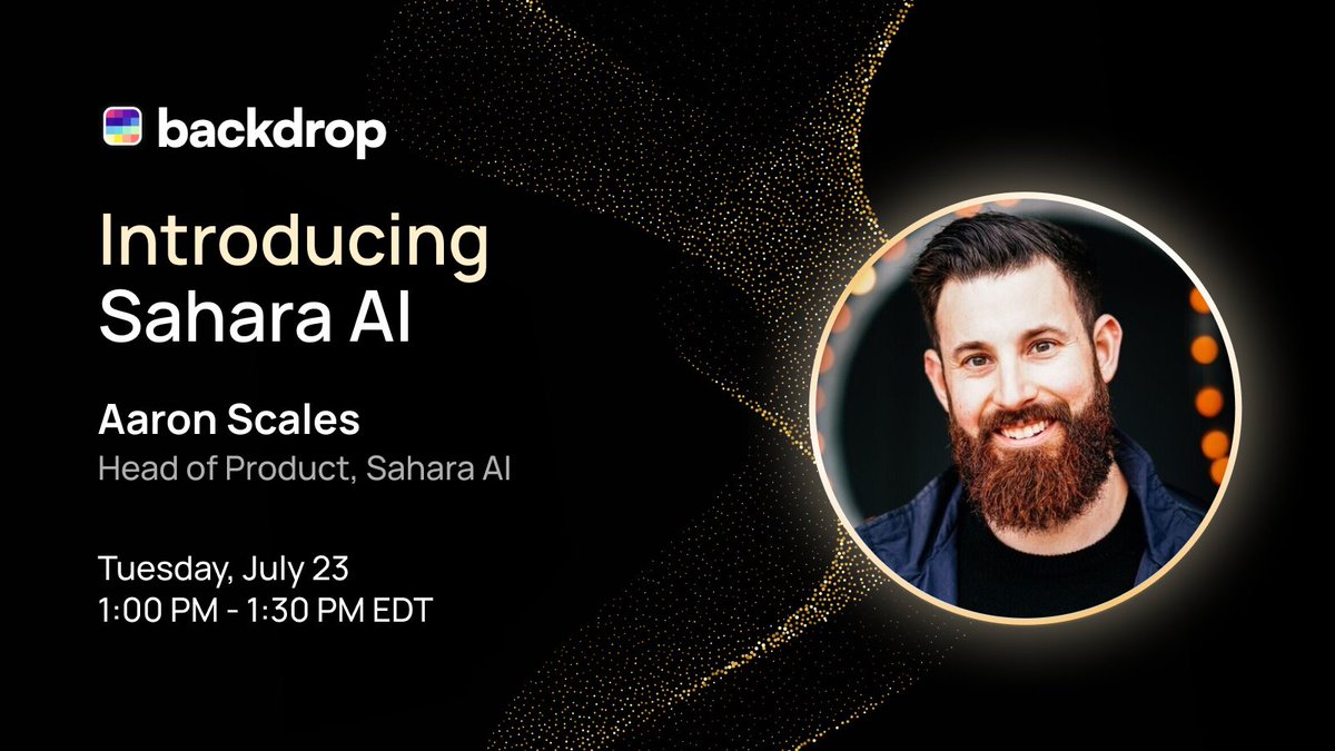 SaharaAI's tweet photo. Calling all developers, join us for a 30 min workshop introducing Sahara AI led by our Head of Product.

This event is part of @withBackdrop but open to anyone who'd like to join!

Register here https://t.co/WAECetQnvy https://t.co/7KnWcQ8Omc