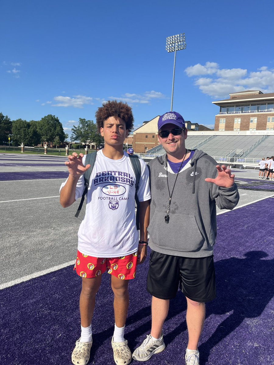 Had a great day at UCA #GOBEARS
<a href="/Donnie_Pezzetti/">Donnie Pezzetti</a> 
<a href="/AHighFBRecruit/">Arkansas High Football Recruiting</a>