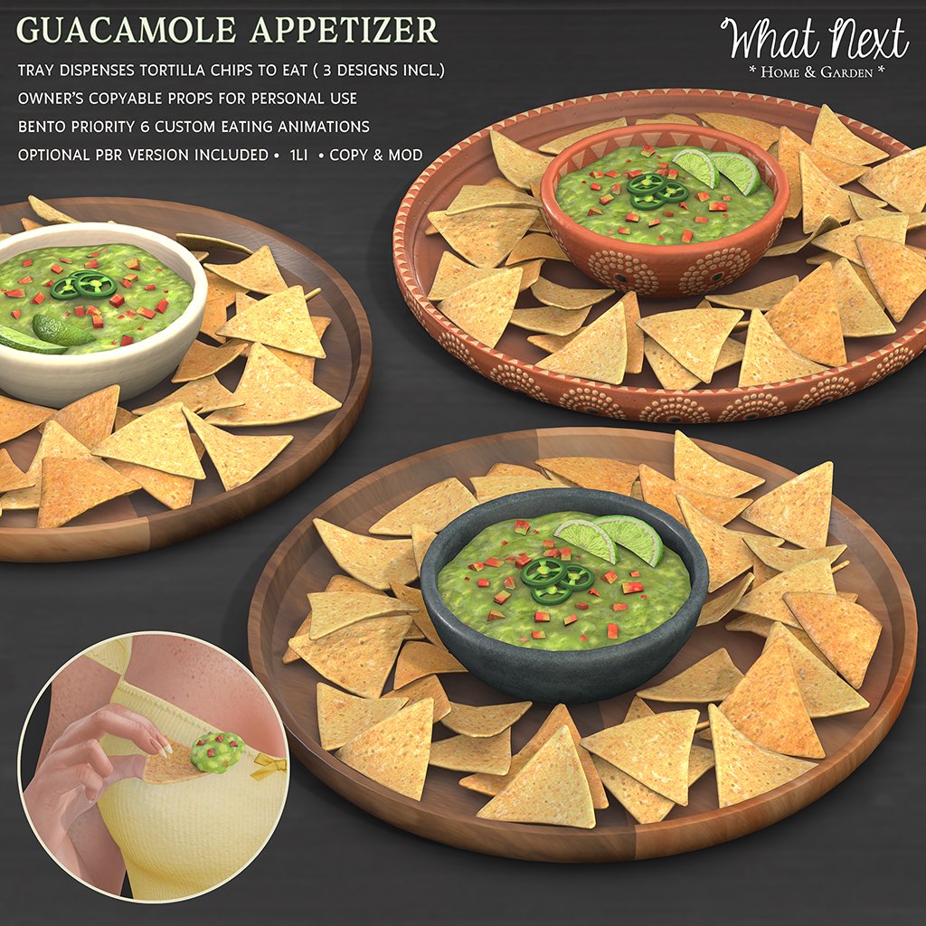*NEW* Guacamole Appetizer (dispenser) at the July round of ACCESS!  (until August 8th). Hope you like it 🙂😘

SLurl: maps.secondlife.com/secondlife/ACC…

#ACCESS #SecondLife