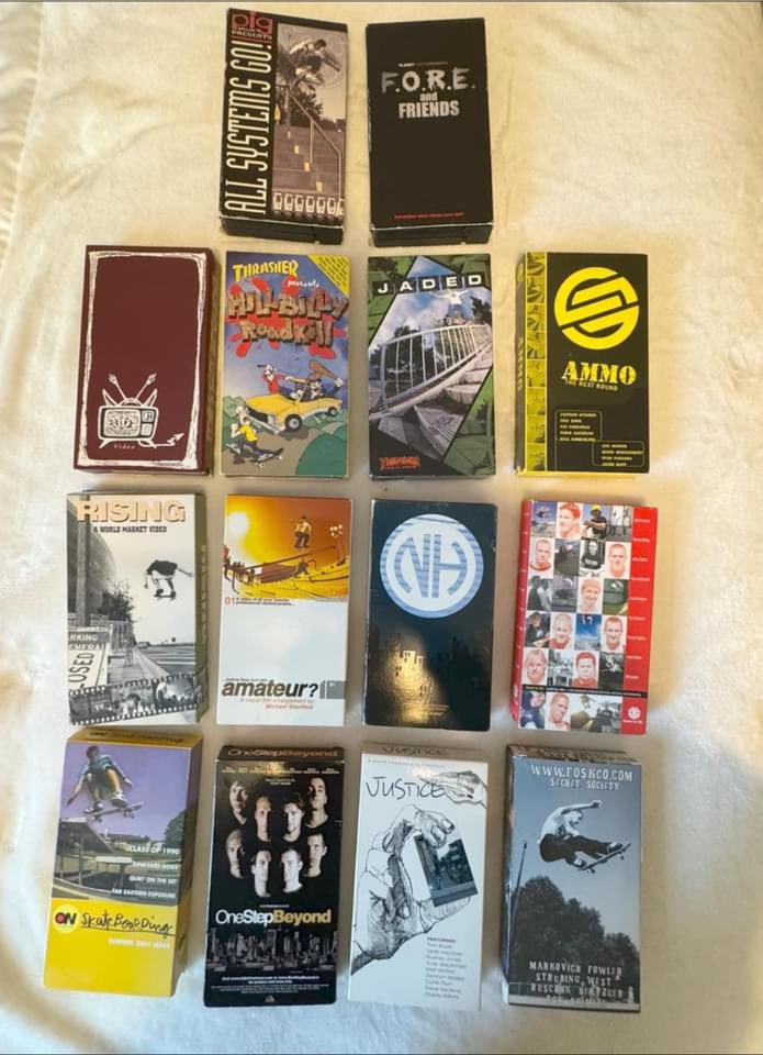 RonsonLambert's tweet photo. I have some VHS &amp; DVDs videos up for sale! $20 a video.. Buyer covers shipping (Cost to be determined ) #skateboardingvideos #skatevids https://t.co/mK8sDk4aIn