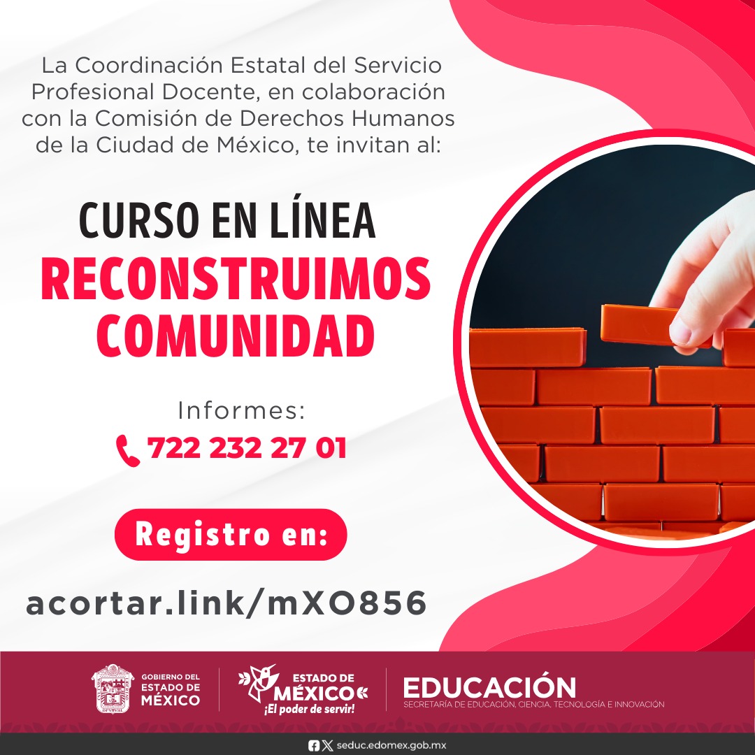 CESPDEM's tweet photo. ¡Docentes, fortalezcamos nuestra comunidad! Únete al curso virtual "Reconstruimos Comunidad" y construyamos juntos un futuro más unido. #ElPoderDeLaEducación 🤝 🗓️ 19 agosto-17 sept. 💻 A distancia. ¡Inscríbete antes del 5 de agosto! 👉 https://t.co/ju3DqqyJ5o #CESPDEM https://t.co/dzXlAfiO9y