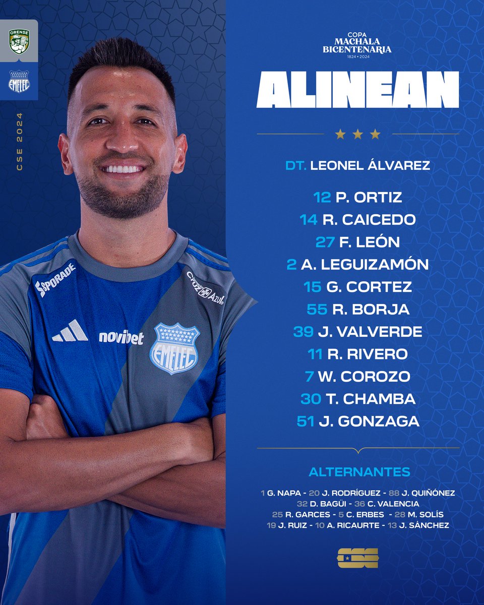 📋 ¡𝗟𝗢𝗦 𝟭𝟭 𝗗𝗘𝗟 𝗖𝗟𝗨𝗕 𝗦𝗣𝗢𝗥𝗧 𝗘𝗠𝗘𝗟𝗘𝗖! 👊

🆚 #OrenseSC

#PorEmelec 🤜🏻🤛🏻⚡