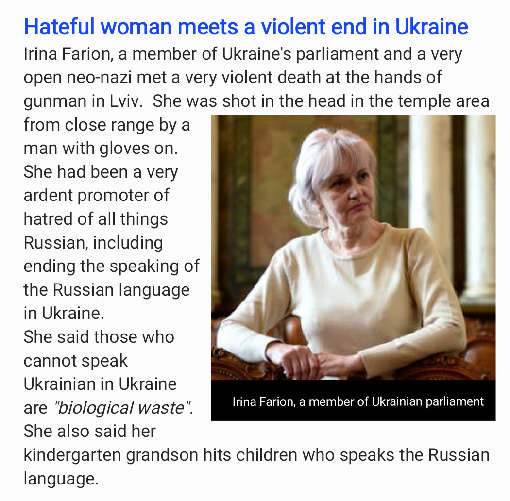Hateful woman meets a violent end in Ukraine