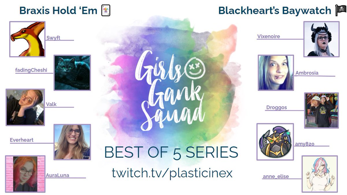 Plasticine (@plastyqueen) on Twitter photo #GirlsGankSquad is back 6pm pst on ttv/plasticinex
Casters <a href="/TheLimeBus/">The Lime Bus</a> and Hoku
Braxis Hold 'Em
Swyft
fadingCheshi
<a href="/valkhots/">VALK🪐</a>
<a href="/Adraghastar/">Sondra Wilson (Distance Everheart)</a> - Everheart
<a href="/Aura_Luna/">AuraLuna✨⁷</a>
Blackheart's Baywatch
<a href="/Vixenoire/">Vixenoire "Fox"</a>
Ambrosia
Droggos
Amy820
<a href="/anne_elise/">🏳️⚧️ Anne Elise 🏳️⚧️</a> #GirlsGankSquad is back 6pm pst on ttv/plasticinex
Casters <a href="/TheLimeBus/">The Lime Bus</a> and Hoku
Braxis Hold 'Em
Swyft
fadingCheshi
<a href="/valkhots/">VALK🪐</a>
<a href="/Adraghastar/">Sondra Wilson (Distance Everheart)</a> - Everheart
<a href="/Aura_Luna/">AuraLuna✨⁷</a>
Blackheart's Baywatch
<a href="/Vixenoire/">Vixenoire "Fox"</a>
Ambrosia
Droggos
Amy820
<a href="/anne_elise/">🏳️⚧️ Anne Elise 🏳️⚧️</a>