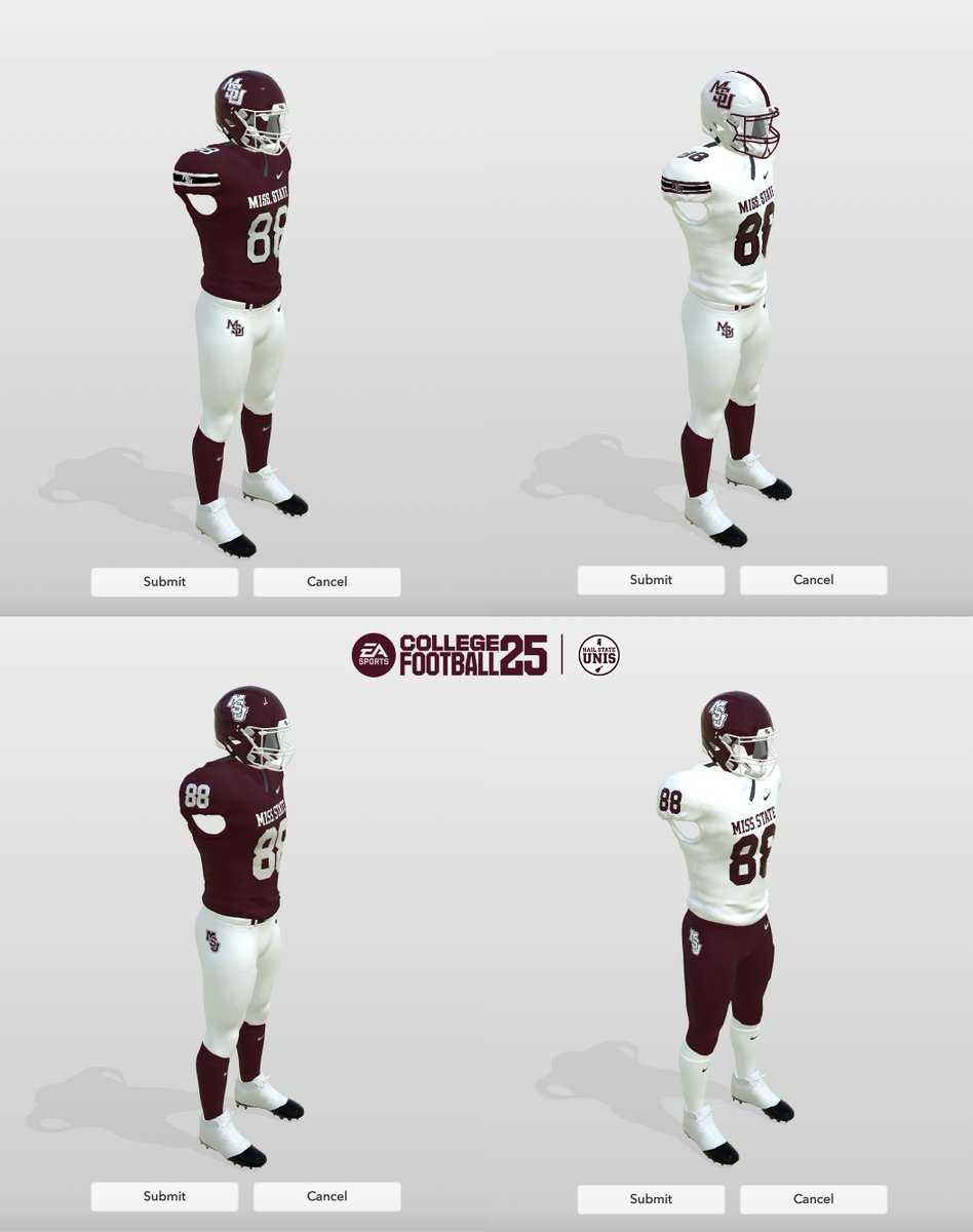 𝗟𝗜𝗩𝗘 on <a href="/EASPORTSCollege/">EASPORTSCollege</a> Team Builder: A team with 𝗮𝗹𝗹 of the Nike uniforms Mississippi State wore from 1995 to 2003!

Team Name: 𝗠𝗶𝘀𝘀 𝗦𝘁𝗮𝘁𝗲 𝗕𝘂𝗹𝗹𝗱𝗼𝗴𝘀
EA ID: 𝗛𝗮𝗶𝗹𝗦𝘁𝗮𝘁𝗲𝗨𝗻𝗶𝘀

#HailState🐶🏈