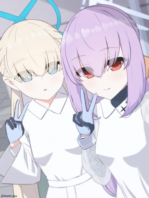 アリウス姫、モブちゃんとのツーショット #ブルアカ #BlueArchive #秤アツコ