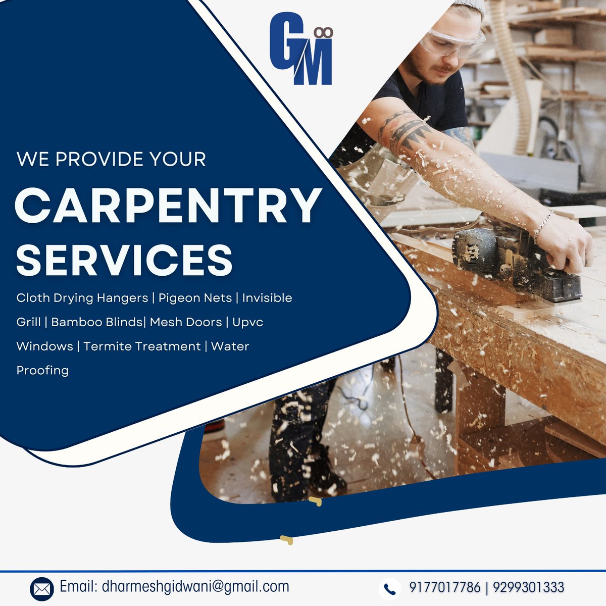 Gr8_Int_Design's tweet image. 🔨✨ Enhance Your Space with GM8 Interiors and Exteriors! ✨🔨

#GM8InteriorsAndExteriors #CarpentryServices #HomeImprovement #OfficeUpgrade #InteriorDesign #ExteriorDesign #ClothDryingHangers #PigeonNets #InvisibleGrill #BambooBlinds #MeshDoors #UPVCWindows #TermiteTreatment