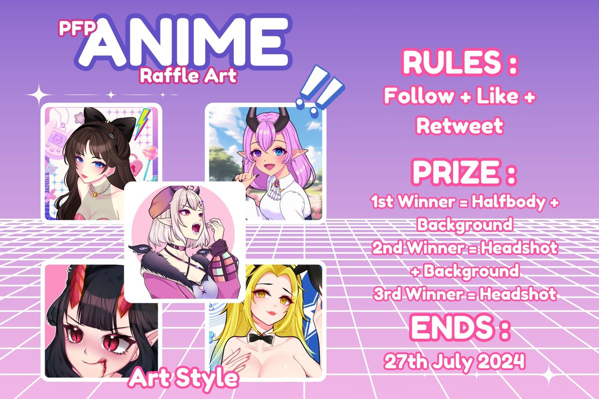 🍑FREE PFP ANIME ART RAFFLE🍑

To enter :  
> Follow + Like + Retweet 
> Post your reference  

Winner Prize : 
> 1st = Halfbody + BG
> 2nd = Headshot + BG
> 3rd = Headshot

Ends 27/07/2024! Thanks for entering! UNLOCKYOURPFP!

#artraffle #Giveaway #pfpanime  #momomitsukoart