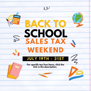 Back-to-School Sales Tax Holiday Weekend dlvr.it/T9qnw7