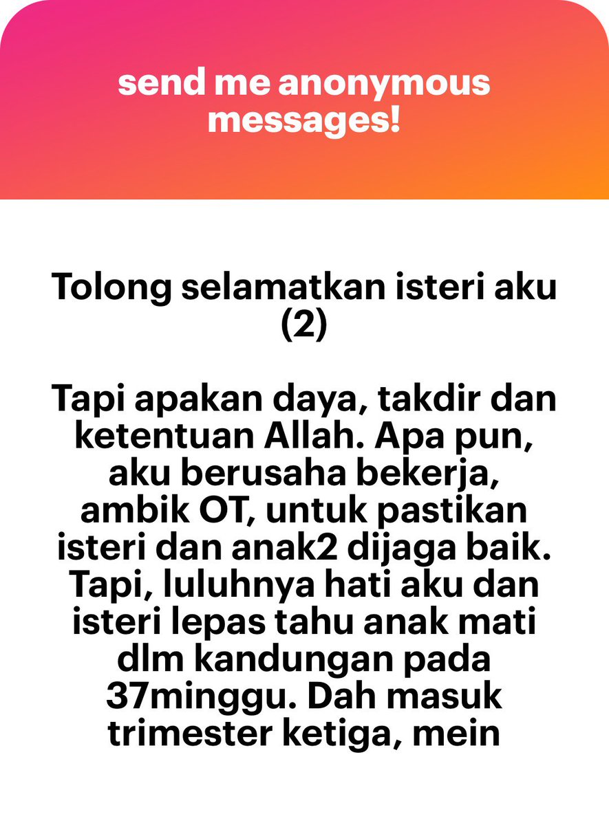 meinmokhtar's tweet photo. Sedih baca. Hm. Ada boleh tolong? https://t.co/fbT28wFSb2