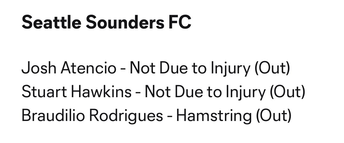 JeremiahOshan's tweet photo. Sounders-LAFC availability report. Tillman and Olivera out. Not listed but giroud won’t be available either. https://t.co/i6YTD7Tgo4