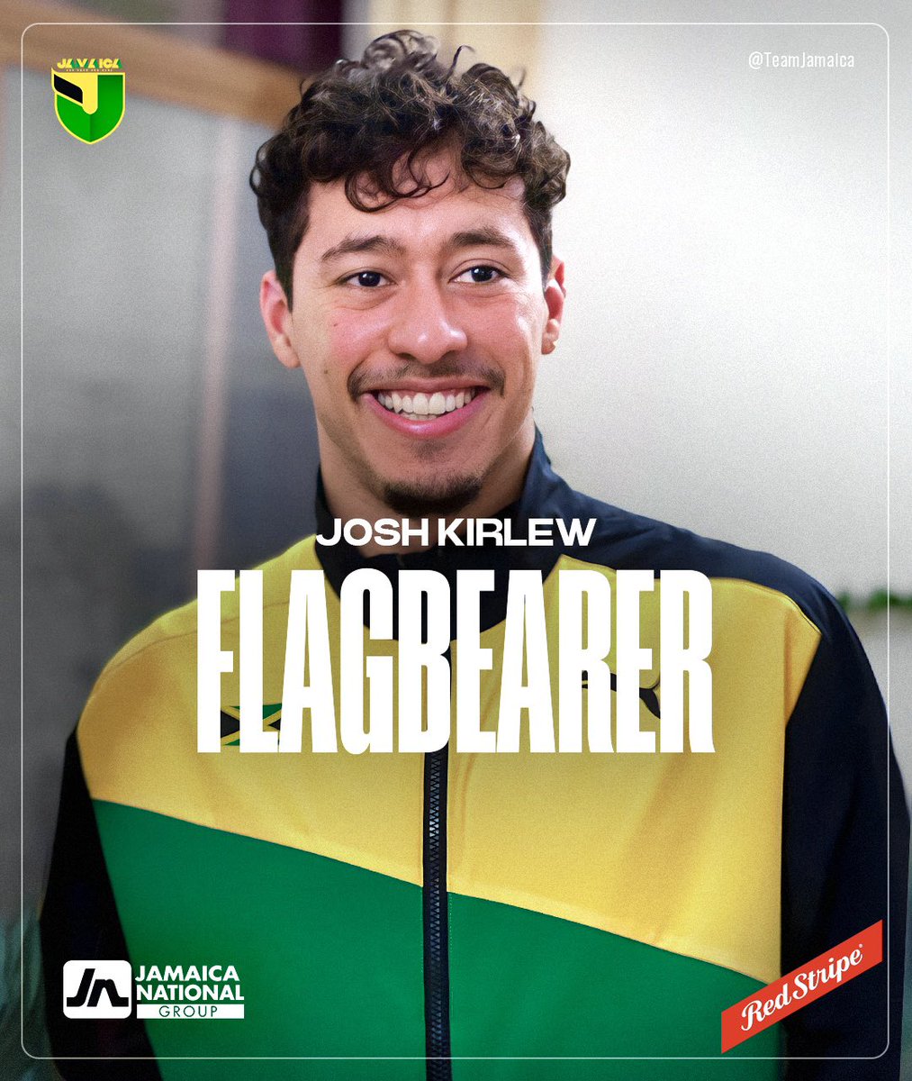 TeamJA876's tweet photo. 2x World Championships silver medallist Shanieka Ricketts 🇯🇲 and swimmer Josh Kirlew @j.d.kirlew 🇯🇲 have been selected to be the flagbearers for #TeamJamaica at #ParisOlympics2024. Rep your flag 🇯🇲 to show them love! 🖤💚💛

Powered by @thejngroup | @redstripe 

#TeamJamaica #GuhHaadAndDone