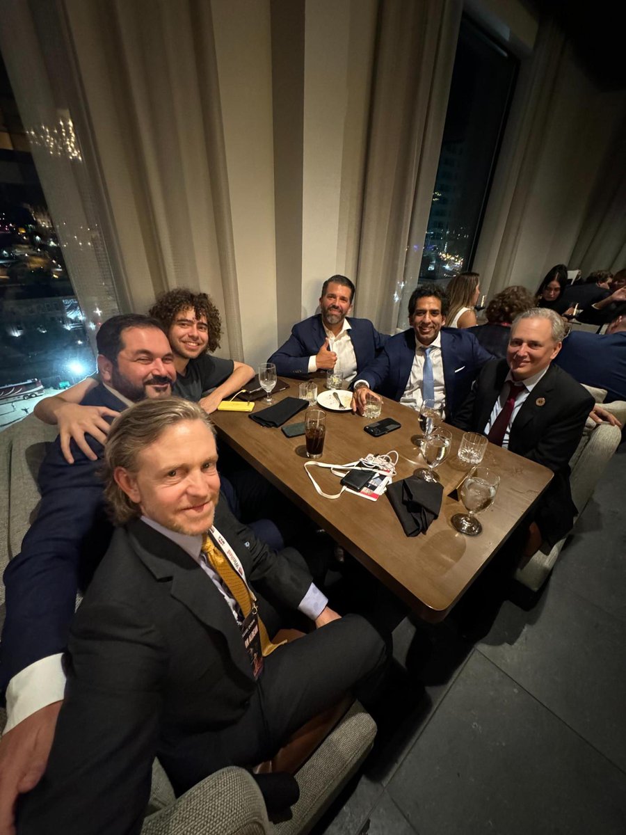 Here is photo of Polymarket CEO Shayne Coplan with Donny Jr at RNC..no  wonder their polls reflect Trump 