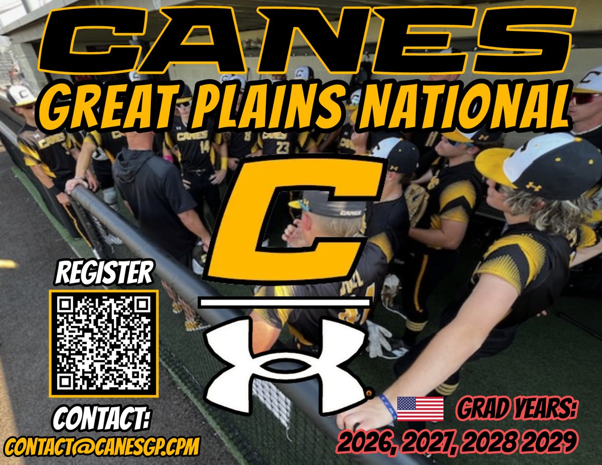 thecanesgp's tweet photo. 🚨HUGE ANNOUNCEMENT🚨
Canes Great Plains is launching a small number of hand selected teams across the age groups. Schedule consists of PG, Five Tool, PBR and USA baseball events across the nation. For consideration reach out to us and register at link below. Be on the look out for National team workouts. #CanesGreatPlains #CanesBaseball #BestOfBest 

Link: https://t.co/PxxhZ2h31L
