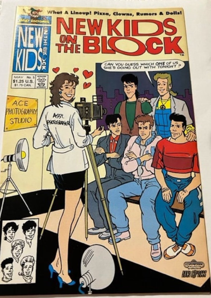 Charlton_Hero's tweet photo. Did you ever check your collection and find a title and ask #HowDidThisGetHere? Apparently I bought #NewKidsOnTheBlock comics! Who knew? This book from #HarveyComics was simply bonkers! The @NKOTB were truly burning hot back then making this series quite the "Get" for Harvey! https://t.co/FeaC4qu2jA