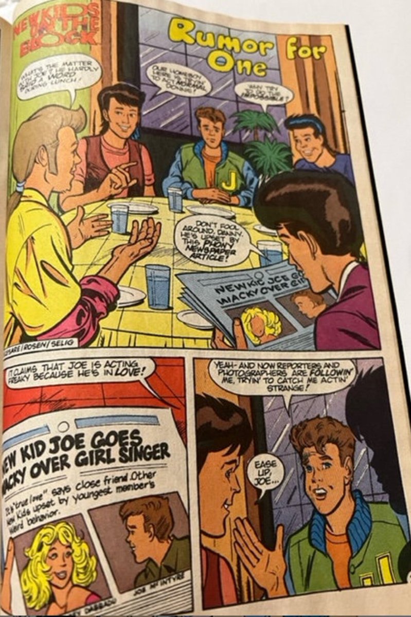 Charlton_Hero's tweet photo. Did you ever check your collection and find a title and ask #HowDidThisGetHere? Apparently I bought #NewKidsOnTheBlock comics! Who knew? This book from #HarveyComics was simply bonkers! The @NKOTB were truly burning hot back then making this series quite the "Get" for Harvey! https://t.co/FeaC4qu2jA
