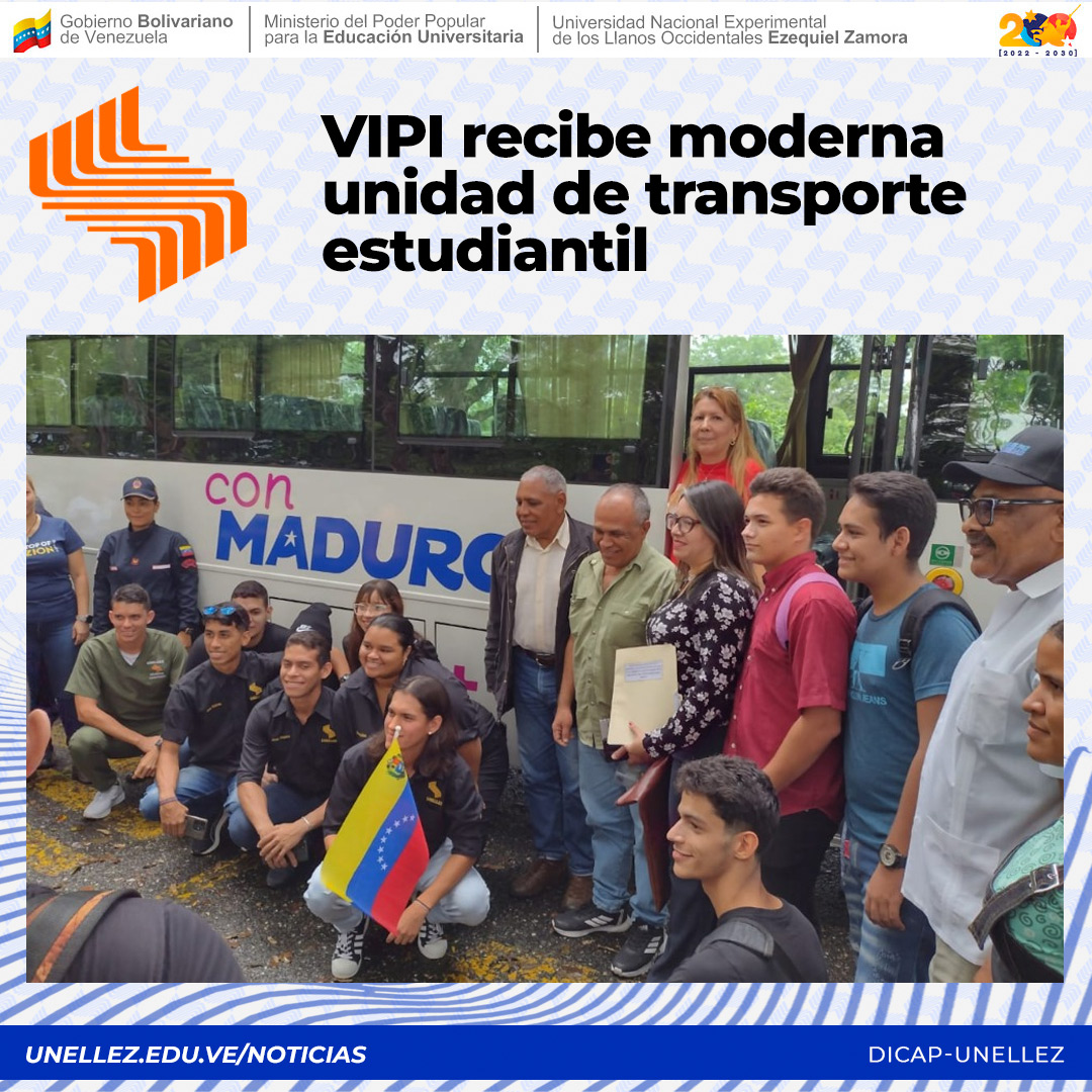 Esta es la segunda unidad de transporte que se entrega a la comunidad unellista del VIPI desde que dio inicio la gestión del profesor Adán Chávez, ofreciendo así mejor calidad en los servicios que la Universidad que Siembra presta a sus estudiantes. unellez.edu.ve/noticias/index…