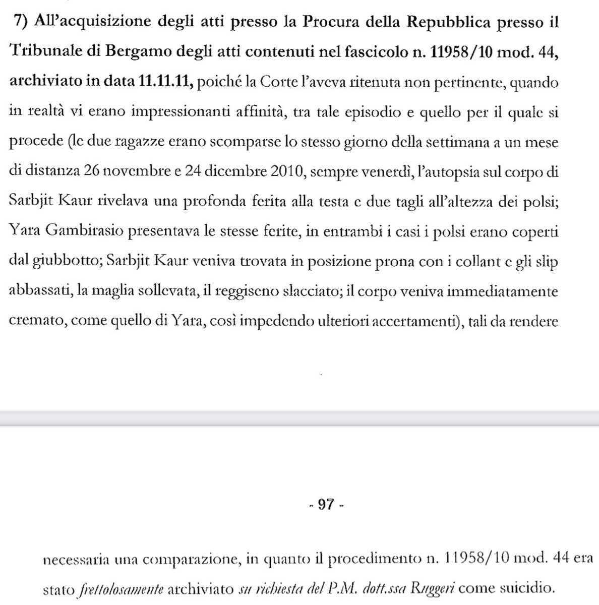 Dagli atti del processo.
È tutto collegato. Inquietante. #Yara #Bossetti