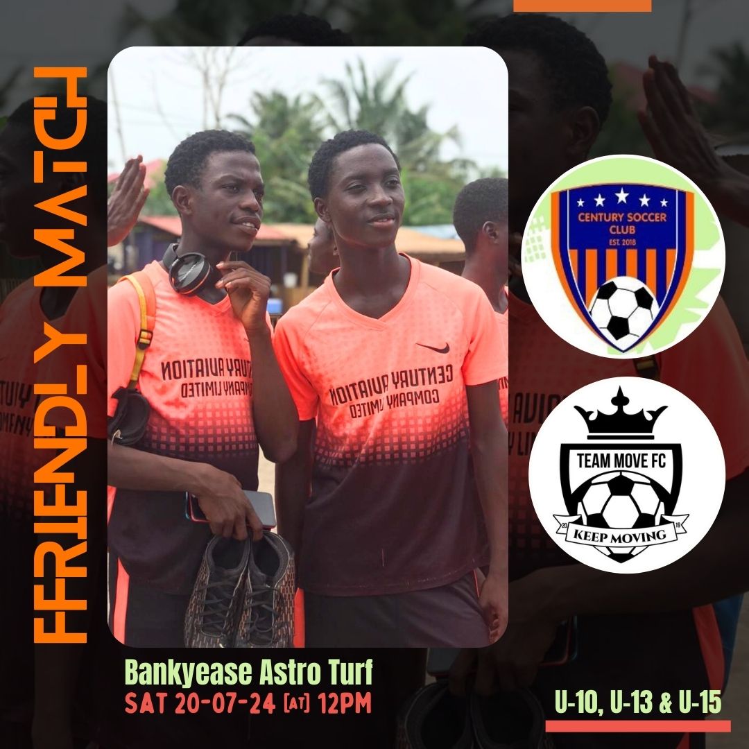 centuryscgh's tweet photo. •FR•I•E•N•D•L•Y
🆚 Team Move FC
📆 Saturday, 20-07-2024
⏰ 12pm
🏟️ Bankyease Astro Turf

#MastersOfTheField https://t.co/7tdnFCFEO2