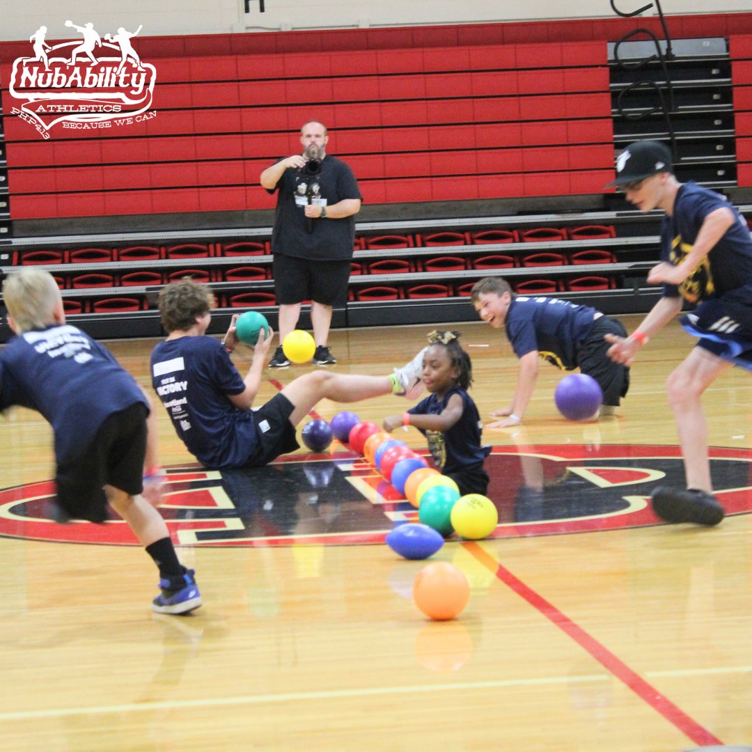 NubAbility's tweet photo. We're closing out our look at day two of #NubCamp2024 with two of our favorite events - Dodge Ball and Shoe Tying.
#DONTNEED2!
#adaptive #GoldbloodedChampion #sports #Athletics #limbdifferent https://t.co/gdPtf4FEvt