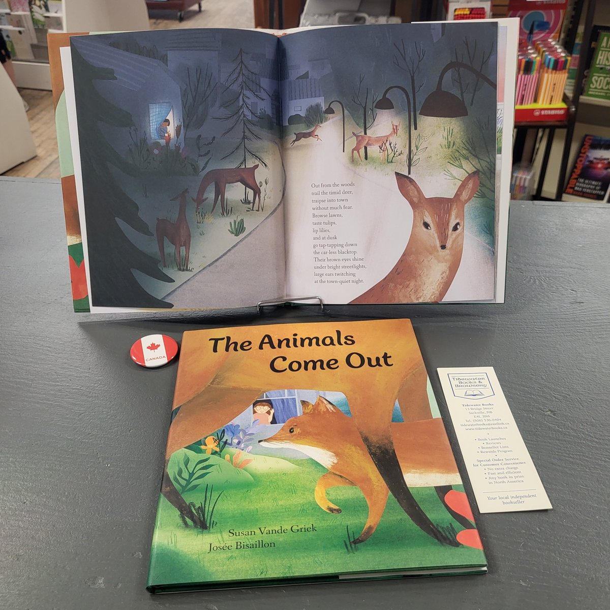 Tidewater_Books's tweet photo. Do you ever wonder what could happen if we all hid away? If we stayed in, we just might see ... The Animals Come Out! Today's Featured #MaritimeMonday is by #NSAuthor, Susan Vande Griek, & illustrated by @joseebis ๐๐จ๐ฆ๐ฆ๐๐ฆ๐๐ข
https://t.co/WtFcBxaVCB #IndieBookstoreCA https://t.co/BInudQkVvg