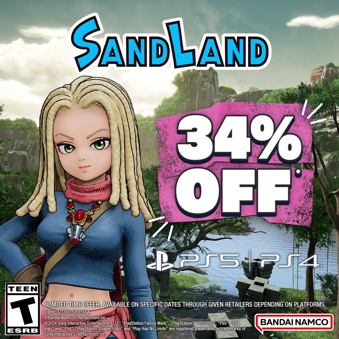 Hop on your hover scooter and rev your engine for this #SANDLAND Sale! 🏍️💨

Get your copy for 34% off on the PlayStation Store now!