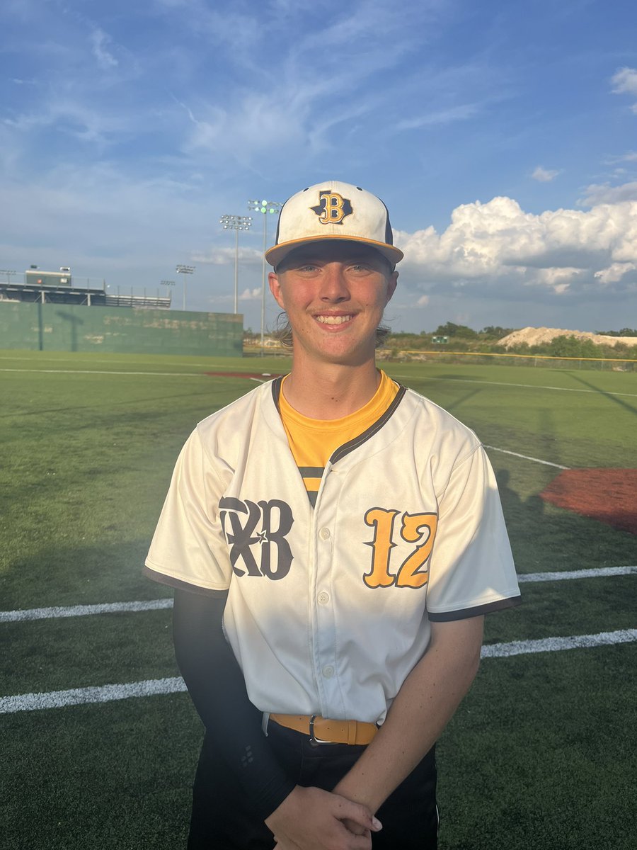 1836Roughriders's tweet photo. PGBA @walk_off_sports Summer Slam Final : @Texasbombers_SA 2024 (19) - @tejasbaseball 17u (0) #SUMMERSLAM #WALKOFFPOWER 

Player of the Game : Bryce Kopeck
Stats : 3 IP, 1 H, 0 BB, 5 Ks 🔥
#hombresighting https://t.co/d99lAJbMUJ