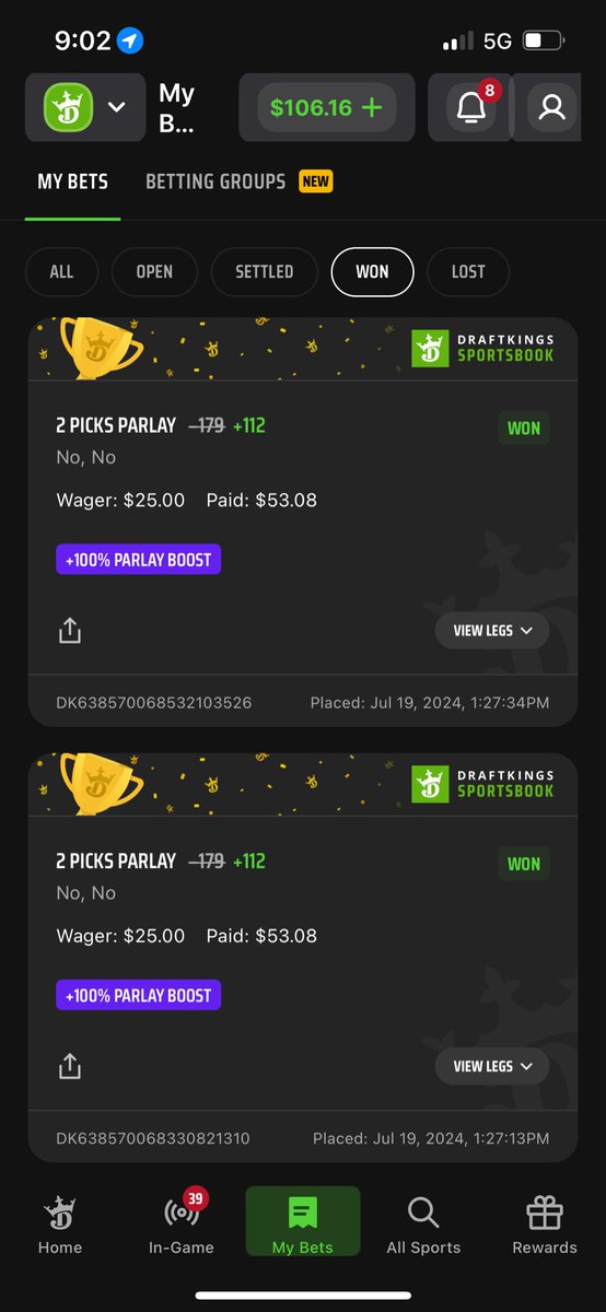Griff_Howard_'s tweet photo. @JimmySportPicks Perfect day for the MLB Parlay Boost on DK! Thanks Jimmy! https://t.co/fmxGLo1PSC