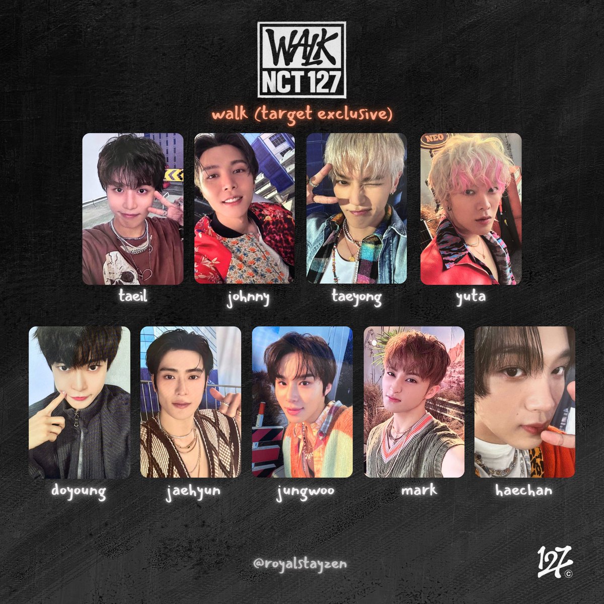NCT127 walk SHOPEE kpopmerch 56枚 セット トレカ NCT 127 The 6th Album 'Walk' Photocard Templates 엔시티 127