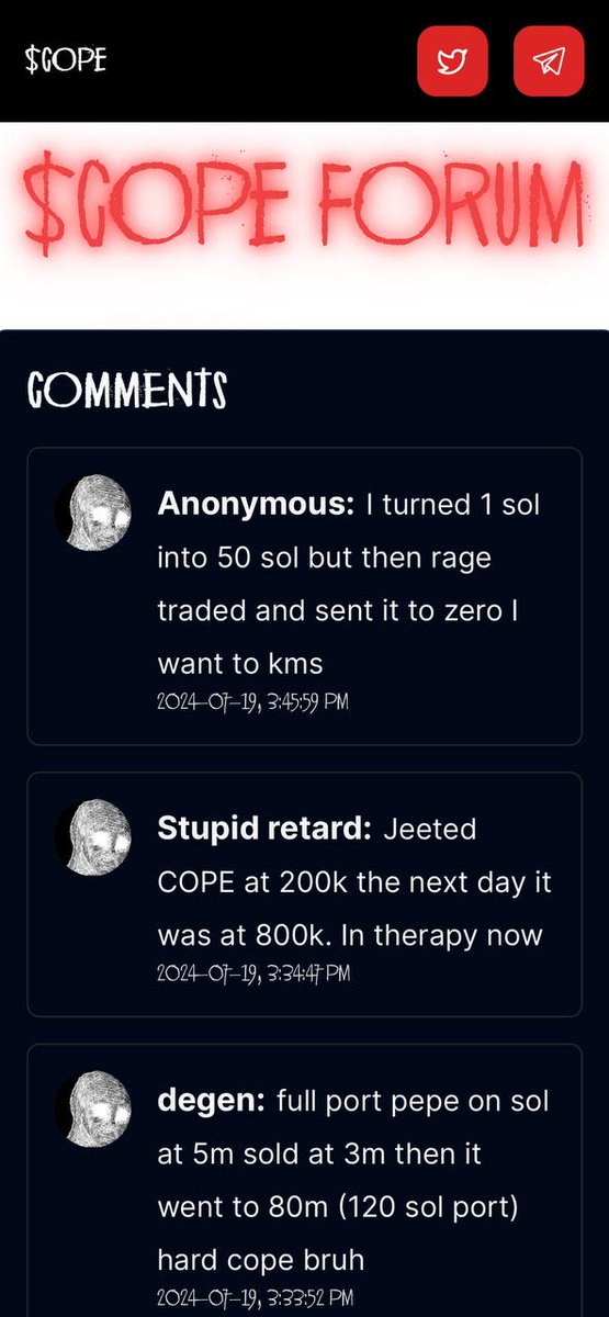 _CopeSolana's tweet photo. @mezoteric Look at everyone

Look at how hard they $COPE

Don't be like them

CODED https://t.co/uWgQHuXGpD
