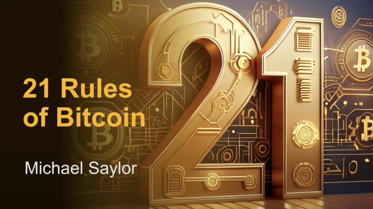 众所周知，Michael Saylor 是 $BTC 的死多头，他领导的 MicroStrategy 作为上市公司，过去几年来一路狂买 BTC，目前持有 226,331 枚比特币，平均持有成本约 $36,000。

最近 <a href="/saylor/">Michael Saylor</a> 在一个大会上分享了《#Bitcoin 的 21 条军规》，附带 slides 翻译如下，非常值得一读，对我们的投资体系很有帮助。
