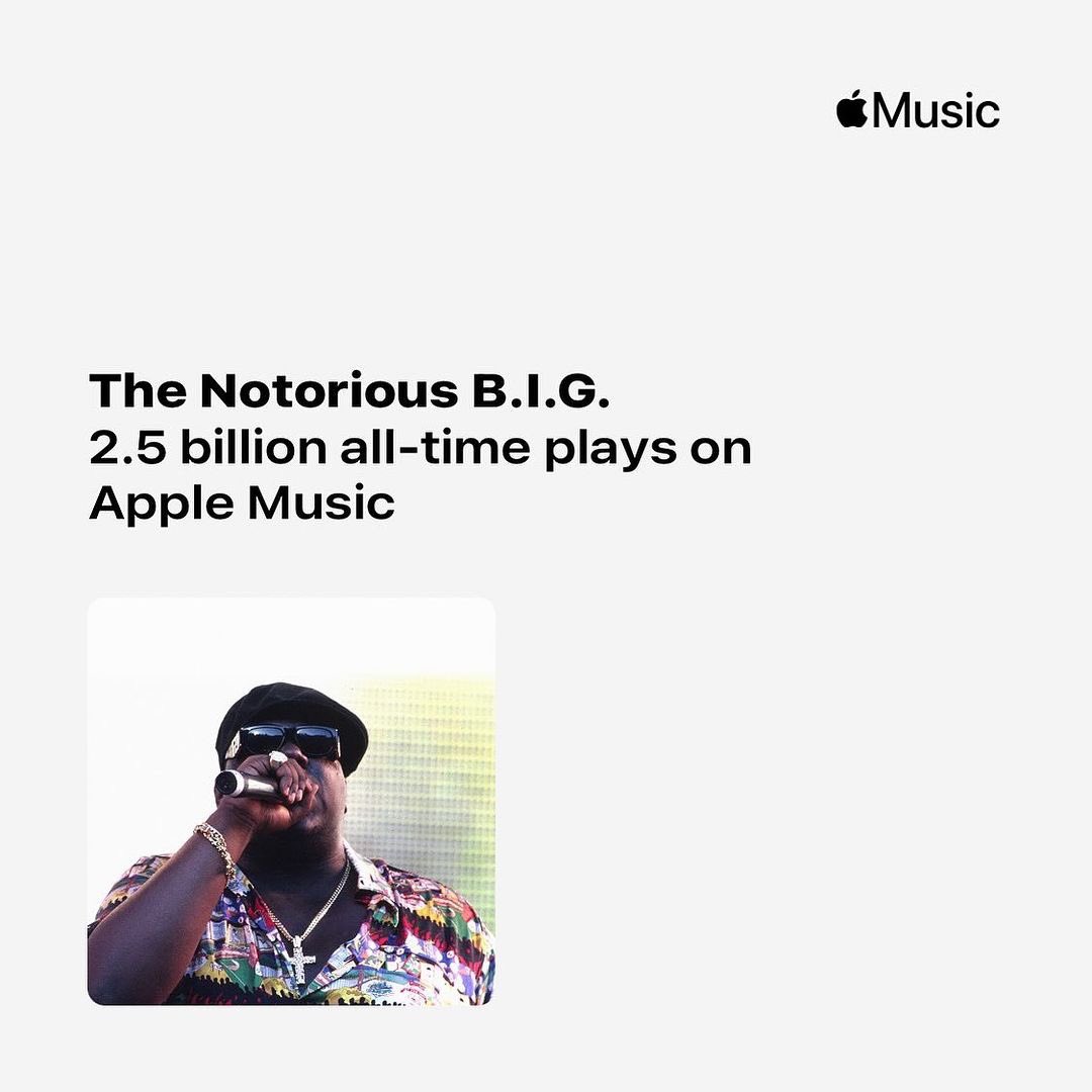 thenotoriousbig's tweet image. 2.5 Billion 🚀🚀 Streams on @applemusic 🙌🏾🙌🏾

#biggie #biggiesmalls #thenotoriousbig
