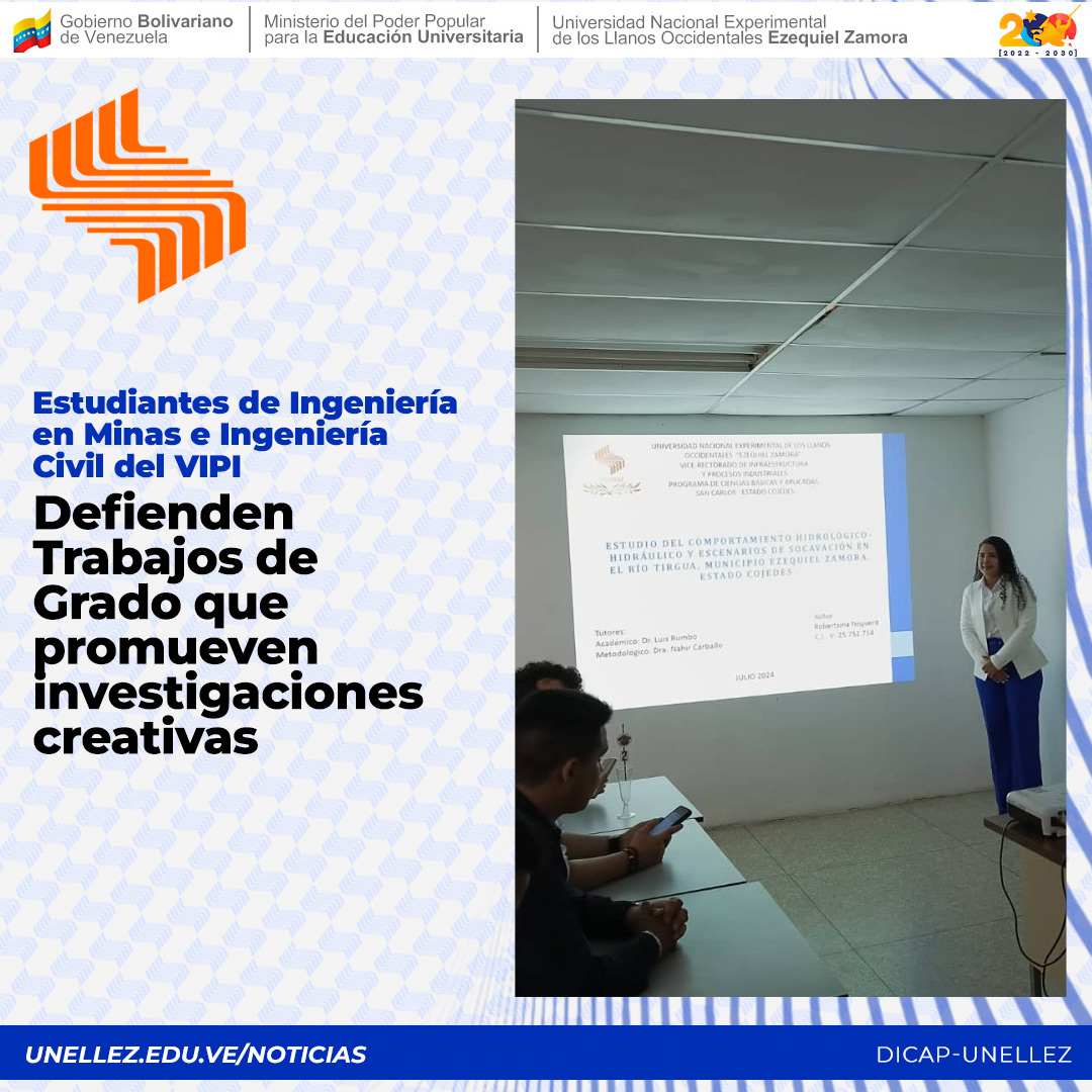 Los estudiantes se destacaron en el diseño de software de ubicación de Minas, sistemas de gestión de riesgos según normativas ISO, evaluación de suelos afectados, comportamiento hidrológico - hidráulico de ríos y niveles de socavación. unellez.edu.ve/noticias/index…