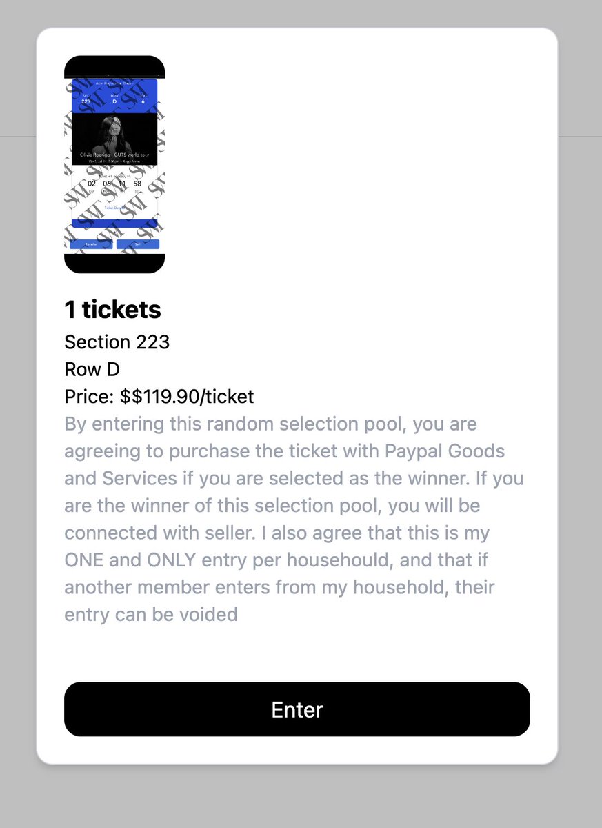 swiftieswanttix's tweet photo. One of the cool things we've built over the last year is our market, which is a semi-automated platform for selling tickets :)

https://t.co/u9CGCRdqpj

It requires discord, but here are some screenshots :)

Based on the same amazing tech that drives Notify https://t.co/c532RYAUhC