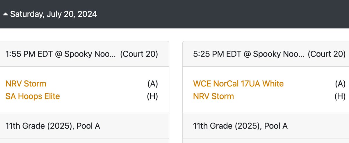 NRV Storm Basketball (@nrv_storm) on Twitter photo Game 1 here at The Finale in Ohio.. dropped a tough one to a talented OPS team. Lost by 1 but came back from down 15. Couldn't get our offense flowing, but back at it tomorrow! Next play mentality! Tomorrow's schedule below!
OPS 49
NRV Storm 48
Stats:
<a href="/sashabrody_/">Sasha Brody</a> 18P (3 💣s) Game 1 here at The Finale in Ohio.. dropped a tough one to a talented OPS team. Lost by 1 but came back from down 15. Couldn't get our offense flowing, but back at it tomorrow! Next play mentality! Tomorrow's schedule below!
OPS 49
NRV Storm 48
Stats:
<a href="/sashabrody_/">Sasha Brody</a> 18P (3 💣s)