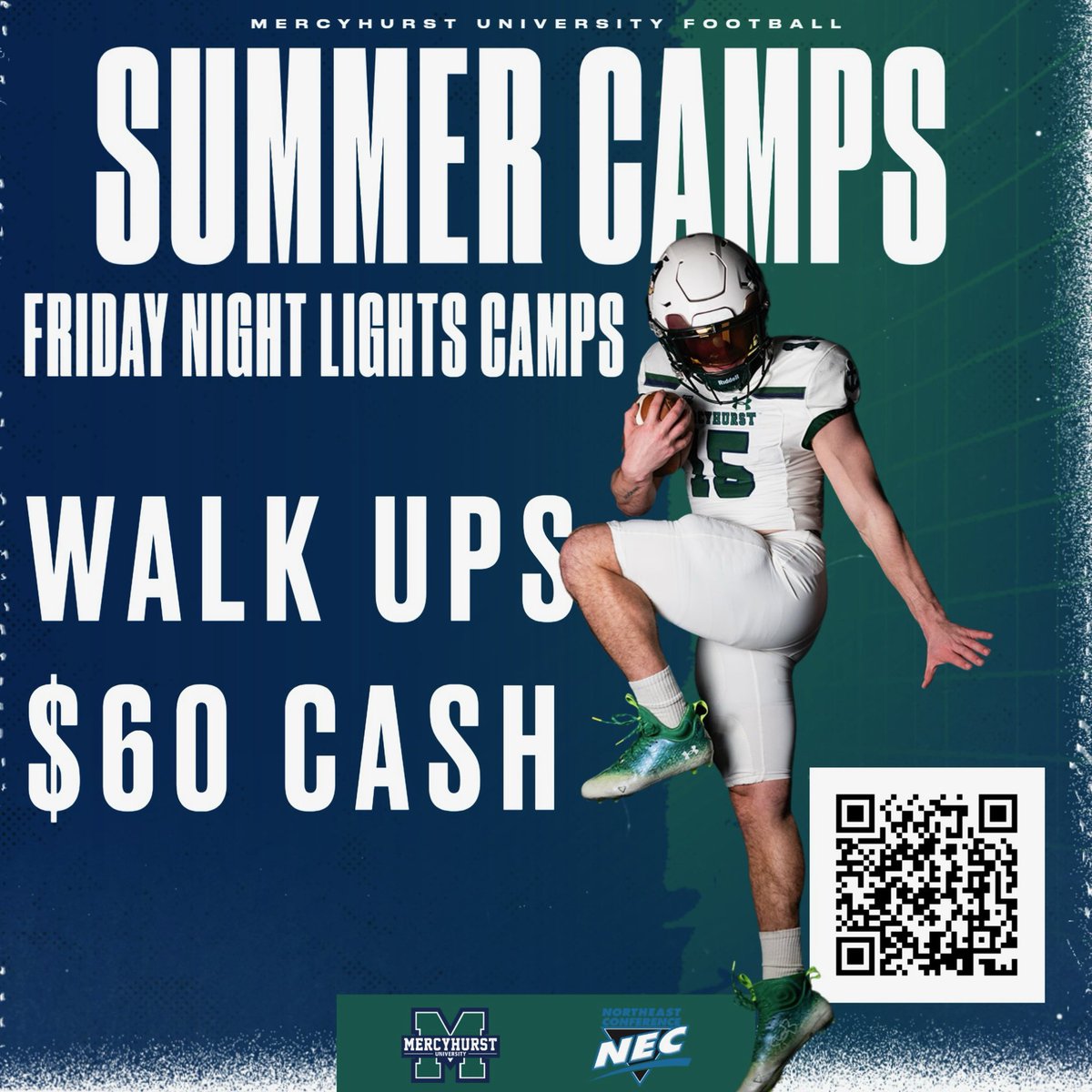 If you missed our biggest camp in program history….

One week from tonight we will host our 2nd Under the light camp! Registrations closes at 12 pm on the 26th! 

Learn-Develop-Compete-Earn

mercyhurstfootball.totalcamps.com/shop/product/3…